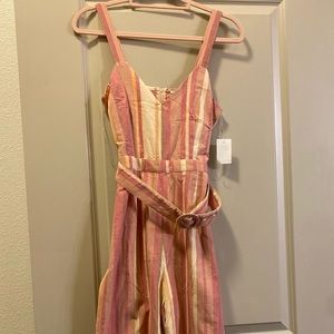 Pink Striped Jumpsuit